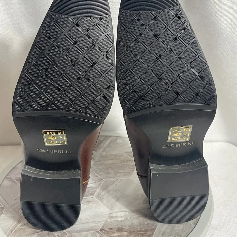 Call It Spring Liraviel Brown Slip-On Dress Shoes Men’s Size 8 Leather Look